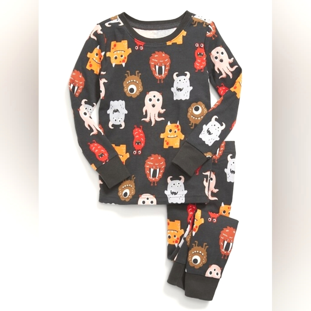 NWT 6T Old Navy Monster Pajama Set Cotton Gender-Neutral Spooky